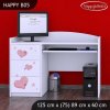 Psací stůl Happy B05 - medvídek se srdcem (Barva bílá)
