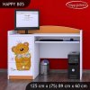 Psací stůl Happy B05 - medvídek s kyticí (Barva bílá)
