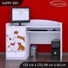 Psací stůl Happy B05 - pejsek a kočička (Barva bílá)
