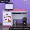 Psací stůl Happy B05 - pejsek a kočička (Barva bílá)