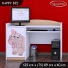 Psací stůl Happy B05 -  růžový slon se srdcem (Barva bílá)