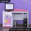 Psací stůl Happy B05 -  růžový dráček (Barva bílá)