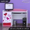 Psací stůl Happy B05 -  srdíčka (Barva bílá)