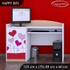 Psací stůl Happy B05 -  srdíčka (Barva bílá)