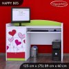 Psací stůl Happy B05 -  srdíčka (Barva bílá)