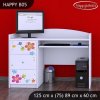 Psací stůl Happy B05 -  srdce z květů (Barva bílá)
