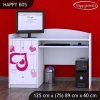 Psací stůl Happy B05 -  padající srdce (Barva bílá)