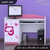 Psací stůl Happy B05 -  padající srdce (Barva bílá)