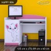 Psací stůl Happy B06 - bílá kočička (Barva bílá)