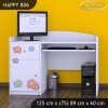 Psací stůl Happy B06 - kočička s květinou (Barva bílá)