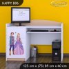 Psací stůl Happy B06 - princ a princezna (Barva bílá)