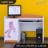 Psací stůl Happy B06 - princezna a jednorožec (Barva bílá)