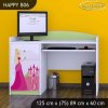 Psací stůl Happy B06 - princezna se zámkem (Barva bílá)