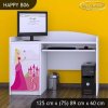 Psací stůl Happy B06 - princezna se zámkem (Barva bílá)