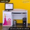 Psací stůl Happy B06 - princezna se zámkem (Barva bílá)