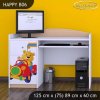 Psací stůl Happy B06 - medvídek v červeném autě (Barva bílá)
