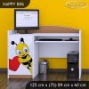 Psací stůl Happy B06 - včelka se srdcem (Barva bílá)