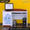Psací stůl Happy B06 - růžový a modrý slon (Barva bílá)
