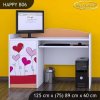 Psací stůl Happy B06 - srdíčka (Barva bílá)
