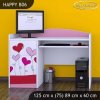 Psací stůl Happy B06 - srdíčka (Barva bílá)