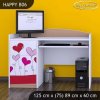 Psací stůl Happy B06 - srdíčka (Barva bílá)