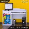 Psací stůl Happy B06 -  veselý medvídek (Barva bílá)