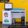 Psací stůl Happy B06 -  zelené auto s balónky (Barva bílá)