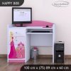 Psací stůl Happy B08 - princezna se zámkem (Barva bílá)