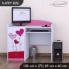 Psací stůl Happy B08 -  srdíčka (Barva bílá)