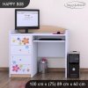 Psací stůl Happy B08 -  srdce z květů (Barva bílá)
