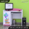 Psací stůl Happy B09 - medvídci s balónky (Barva bílá)
