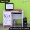 Psací stůl Happy B09 - bílá kočička (Barva bílá)