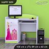 Psací stůl Happy B09 - princezna se zámkem (Barva bílá)