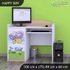 Psací stůl Happy B09 -  motýl s květinou (Barva bílá)