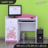 Psací stůl Happy B09 -  medvídek se srdcem (Barva bílá)