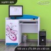 Psací stůl Happy B09 -  motýlek (Barva bílá)