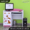 Psací stůl Happy B09 -  pejsek a kočička (Barva bílá)