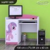 Psací stůl Happy B09 -  růžový pony (Barva bílá)