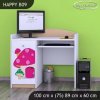 Psací stůl Happy B09 -  růžový hříbeček (Barva bílá)