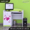 Psací stůl Happy B09 -  padající srdce (Barva bílá)