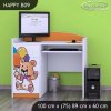 Psací stůl Happy B09 -  šťastný medvídek (Barva bílá)