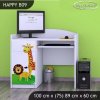 Psací stůl Happy B09 -  veselý zvěřinec (Barva bílá)