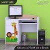 Psací stůl Happy B09 -  veselý zvěřinec (Barva bílá)