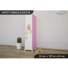 Skříň Animals SZ02 - AM04 (Barva bílá, Otevírání dvířek pravé, Vnitřek skříně šatní tyč)