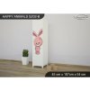 Skříň Animals SZ02 - AM05 (Barva bílá, Otevírání dvířek pravé, Vnitřek skříně šatní tyč)