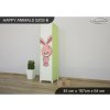 Skříň Animals SZ02 - AM05 (Barva bílá, Otevírání dvířek pravé, Vnitřek skříně šatní tyč)