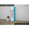 Skříň Animals SZ02 - AM05 (Barva bílá, Otevírání dvířek pravé, Vnitřek skříně šatní tyč)
