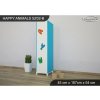 Skříň Animals SZ02 - AM11 (Barva bílá, Otevírání dvířek pravé, Vnitřek skříně šatní tyč)