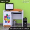 Psací stůl Happy B09 -  zelené auto s balónky (Barva bílá)