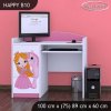 Psací stůl Happy B10 - princezna a jednorožec (Barva bílá)